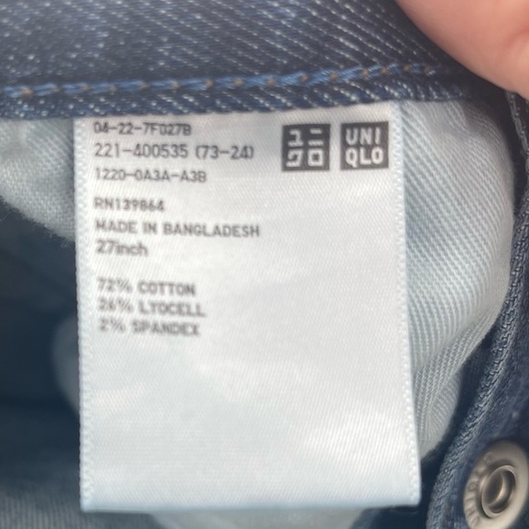 Uniqlo Medium-Dark Wash Cropped Jean Size 27 - Picture 5 of 7